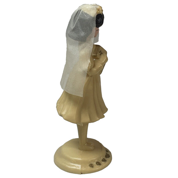 WILTON Vtg First Holy Communion Cake Topper Dark Hair Girl w/Veil Hong Kong W706 - Picture 5 of 9